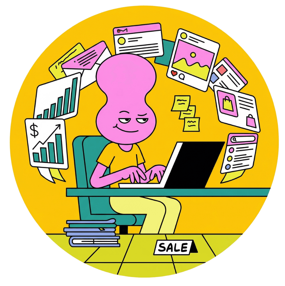 Marketer creating high-converting ads